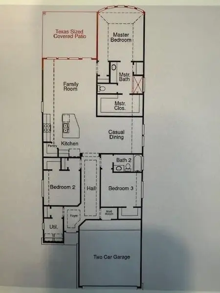 2D floor plan layout of this home in Grand Central Park, Conroe, TX (Image 3).