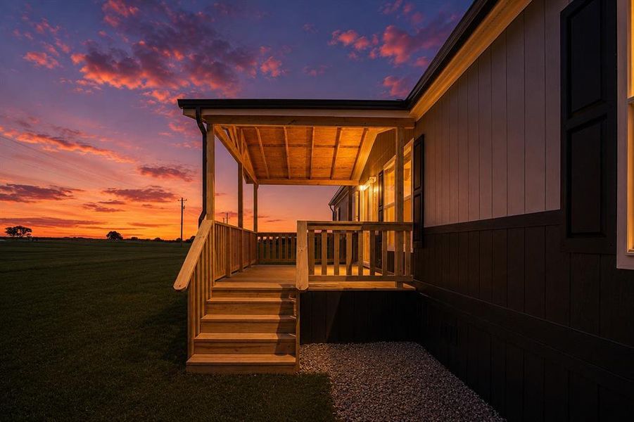 Exterior details and patio area of a home in , Poolville (Image 24).