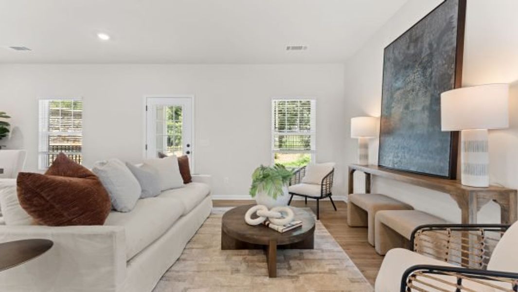 Representative furnished interior of a home built from the Kinsley by Piedmont Residential in Magnolia Trace, Flowery Branch (Image 3).