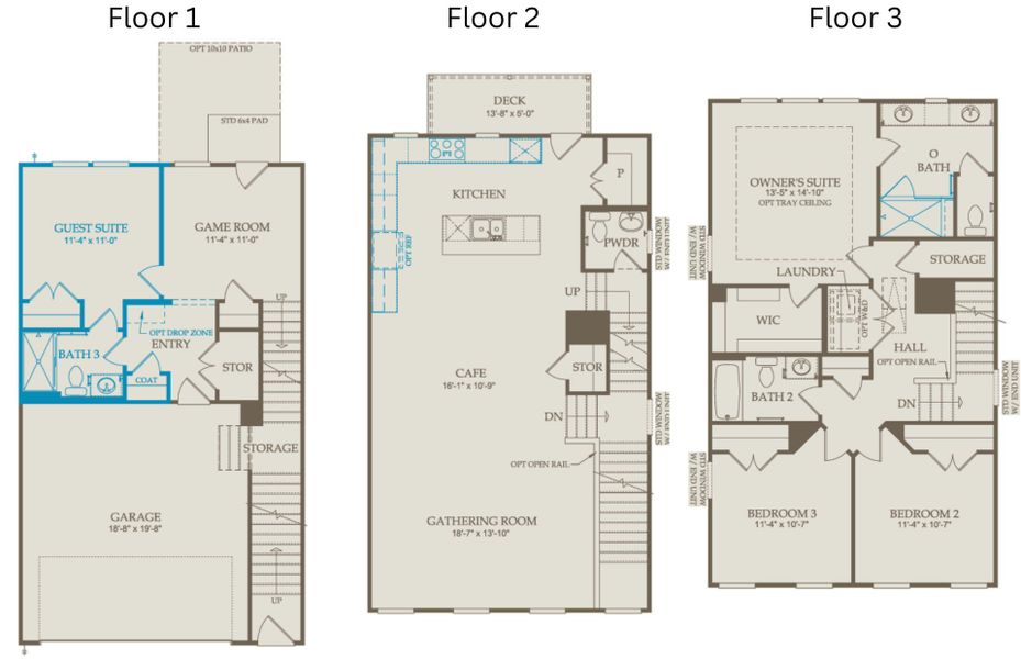 2D floor plan layout of this home in Prestwick, Apex, NC (Image 6). 2D floor plan layout of this home in Prestwick, Apex, NC (Image 6).