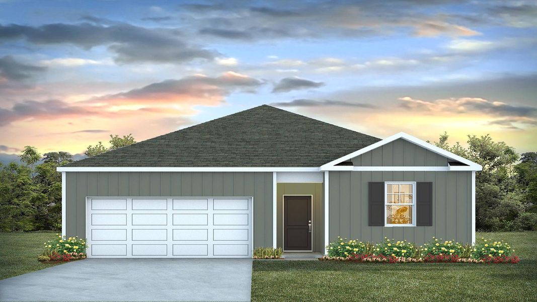 Representative exterior photo of a completed home built from the KERRY by D.R. Horton in Gates Village, Lugoff, SC (Image 17). Representative exterior photo of a completed home built from the KERRY by D.R. Horton in Gates Village, Lugoff, SC (Image 17).