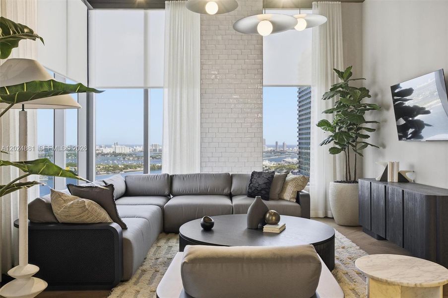 Furnished interior view inside a new home in , Miami (Image 17). Furnished interior view inside a new home in , Miami (Image 17).