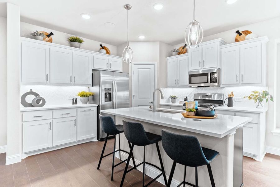 Representative furnished interior of a home built from the Fannin by Pacesetter Homes in Keeneland, Aubrey (Image 8).
