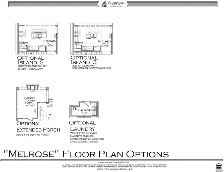 2D floor plan layout for the Melrose by Celebration Homes in Harvest Point, Spring Hill, TN (Image 4).