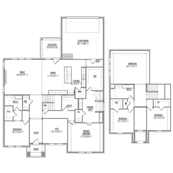 2D floor plan layout for the The Sterling by Lillian Custom Homes in Dominion Park, Waxahachie, TX (Image 5).