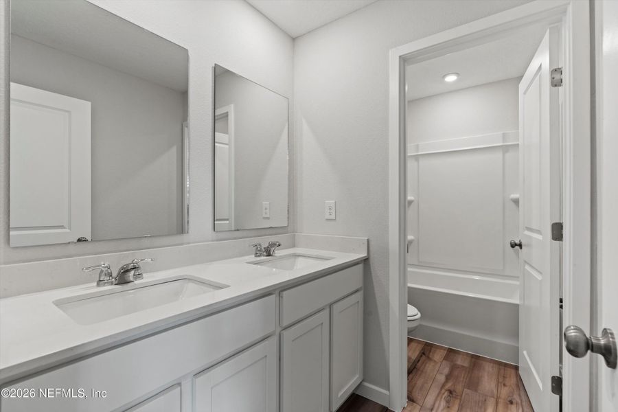 Furnished interior view inside a new home in The Landings at Pecan Park, Jacksonville (Image 5). Furnished interior view inside a new home in The Landings at Pecan Park, Jacksonville (Image 5).