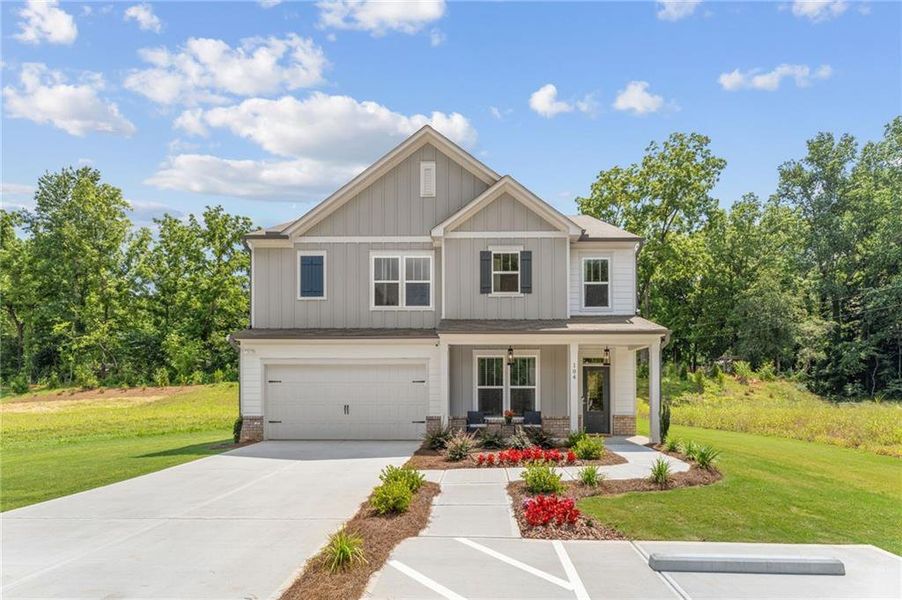 Front exterior of a new home in , Buford, GA, highlighting curb appeal (Image 25).
