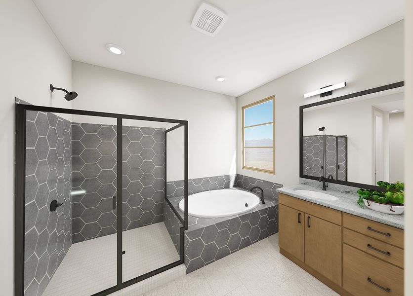 Representative furnished interior of a home built from the Kendrick Plan 3506 by Tri Pointe Homes in Waterston Central, Gilbert (Image 9).