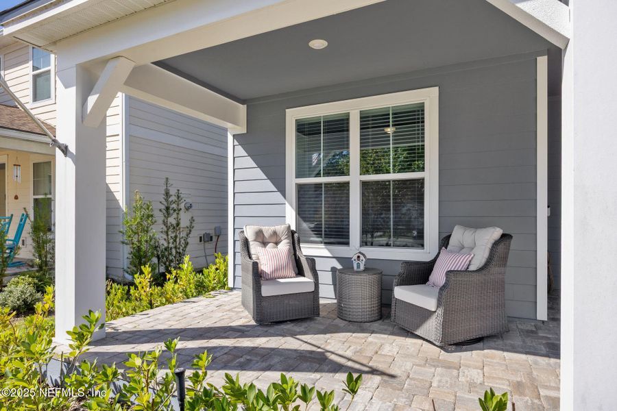 Exterior details and patio area of a home in Forest Park at Wildlight, Yulee (Image 2). Exterior details and patio area of a home in Forest Park at Wildlight, Yulee (Image 2).