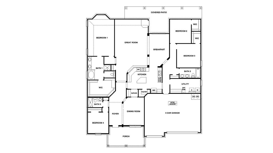 2D floor plan layout of this home in The Woods, Lumberton, TX (Image 2).