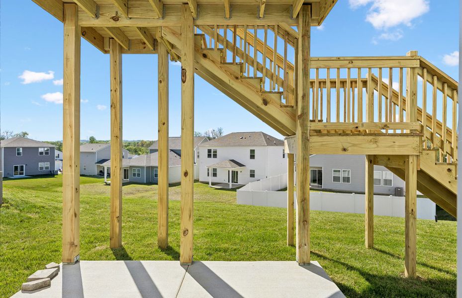 Exterior details and patio area of a home in Highlands of Carter's Station, Columbia (Image 21). Exterior details and patio area of a home in Highlands of Carter's Station, Columbia (Image 21).