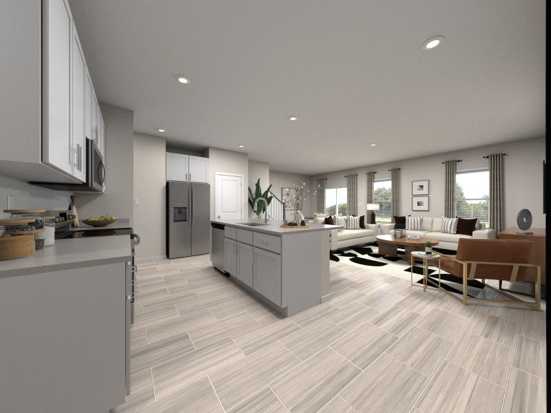 Furnished interior view inside a new home in The District at Oakleaf - The Grove, Middleburg (Image 5).