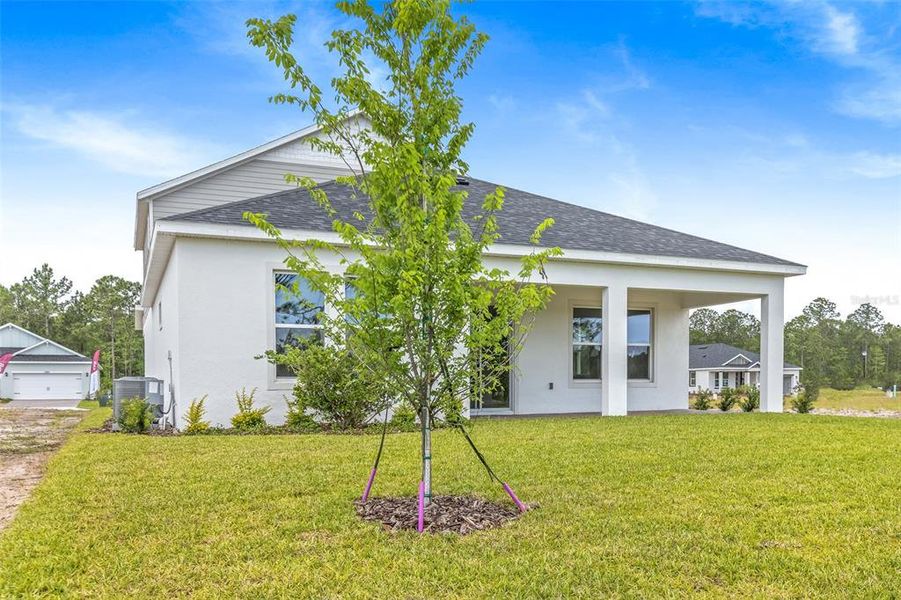 Exterior details and patio area of a home in Gray Hawk at Hole Two, Daytona Beach (Image 39). Exterior details and patio area of a home in Gray Hawk at Hole Two, Daytona Beach (Image 39).