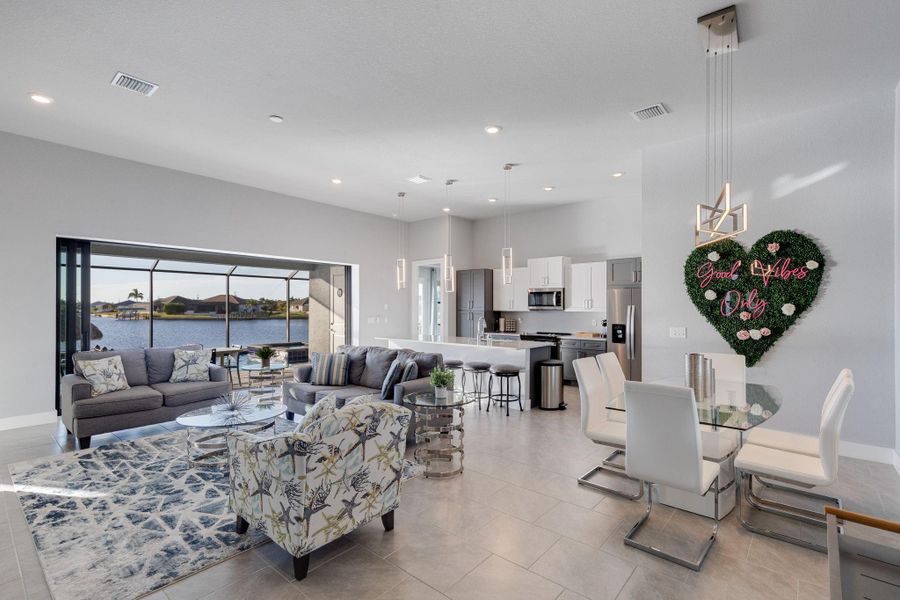 Furnished interior view inside a new home in , Cape Coral (Image 9). Furnished interior view inside a new home in , Cape Coral (Image 9).