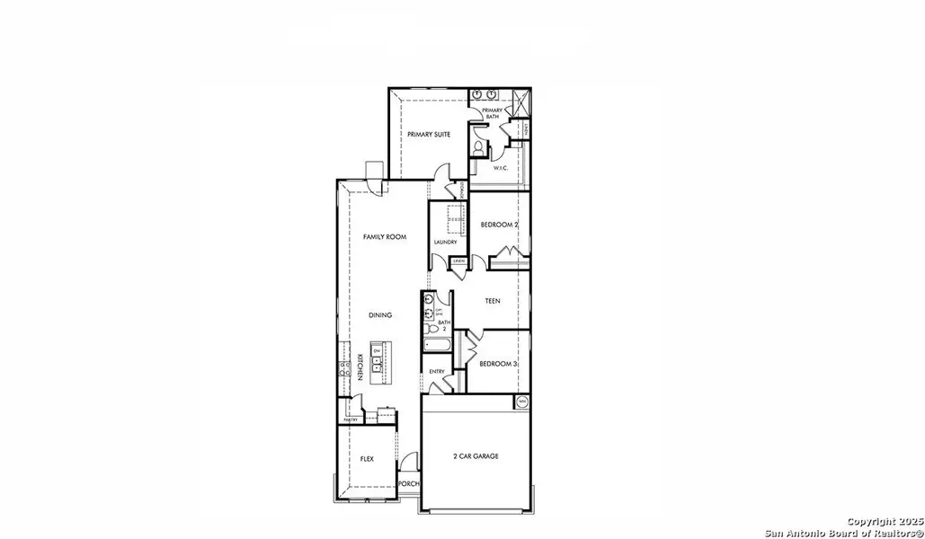2D floor plan layout of this home in Lark Canyon, New Braunfels, TX (Image 3).