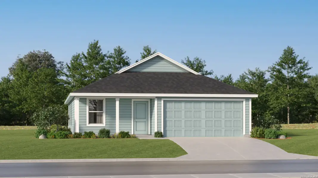 Front exterior of a new home in Guadalupe Heights, Seguin, TX, highlighting curb appeal (Image 18).