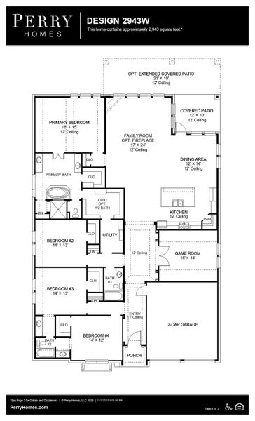 Floor Plan for 2943W