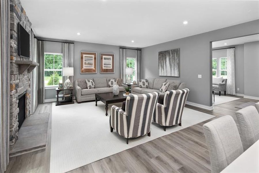 Representative furnished interior of a home built from the Roanoke by Ryan Homes in Muirwood, Murfreesboro (Image 13).