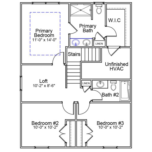 2D floor plan layout of this home in Tucker Ridge, Pendleton, SC (Image 3).