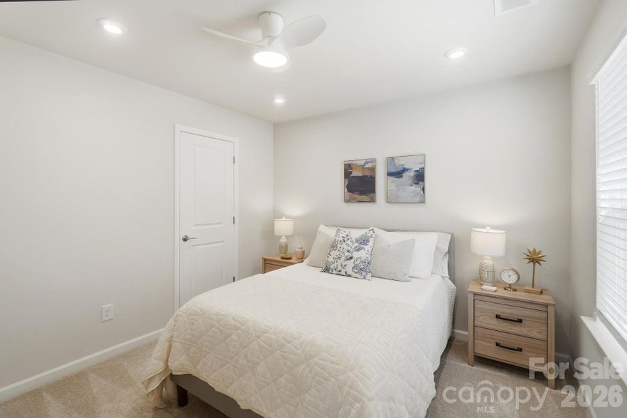 Bedroom #2 with ceiling fan!