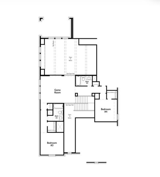 2D floor plan layout for the Croydon by Highland Homes in Two Step Farm, Montgomery, TX (Image 2).