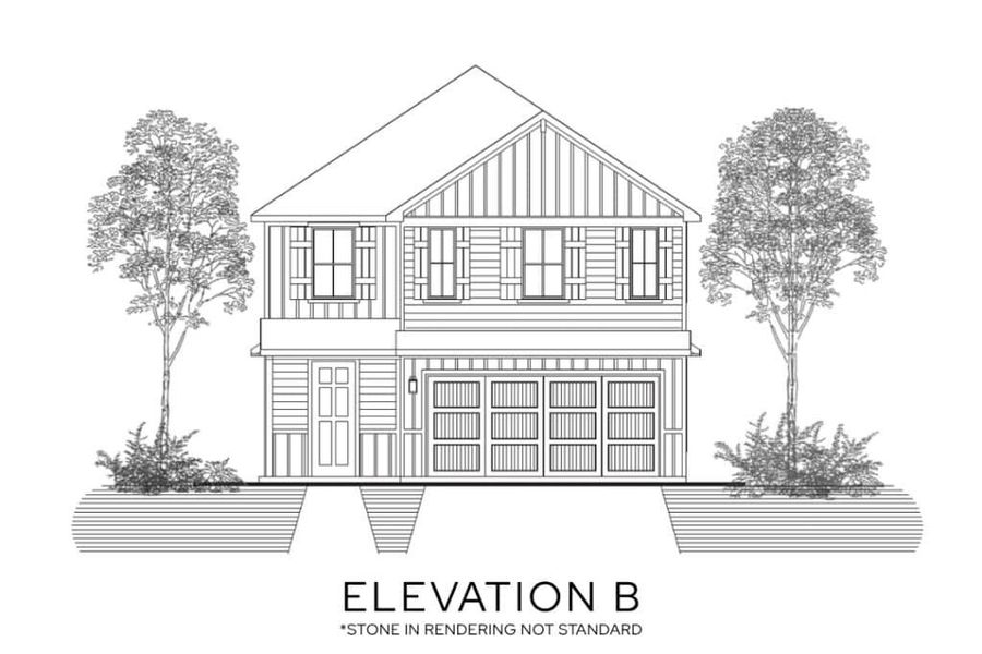 Representative rendering of the exterior for the The Penrose by Lillian Custom Homes (Image 4).