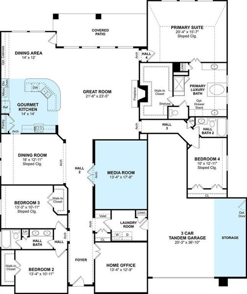 The Hayden floor plan by K. Hovnanian Homes. 1st Floor shown. *Prices, plans, dimensions, features, specifications, materials, and availability of homes or communities are subject to change without notice or obligation.