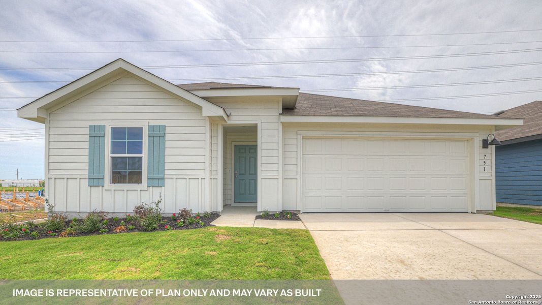 Front exterior of a new home in Swenson Heights, Seguin, TX, highlighting curb appeal (Image 1). Front exterior of a new home in Swenson Heights, Seguin, TX, highlighting curb appeal (Image 1).