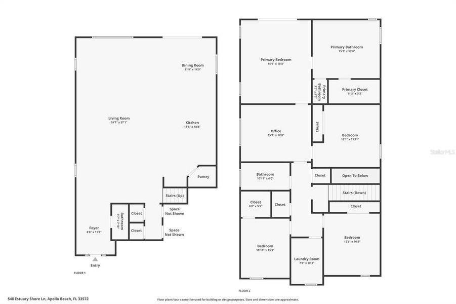 2D floor plan layout of this home in , Apollo Beach, FL (Image 3).