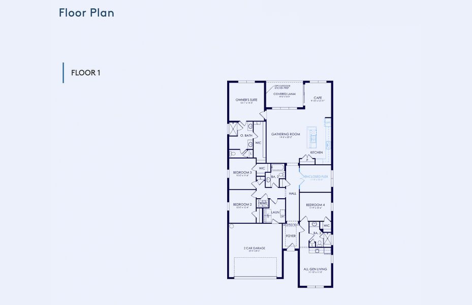 2D floor plan layout of this home in Vida's Way, Wesley Chapel, FL (Image 5).