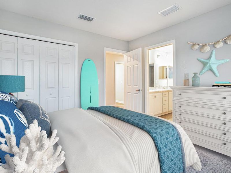 Secondary bedroom with access to Jack-and-Jill bath - Sydney by Highland Homes