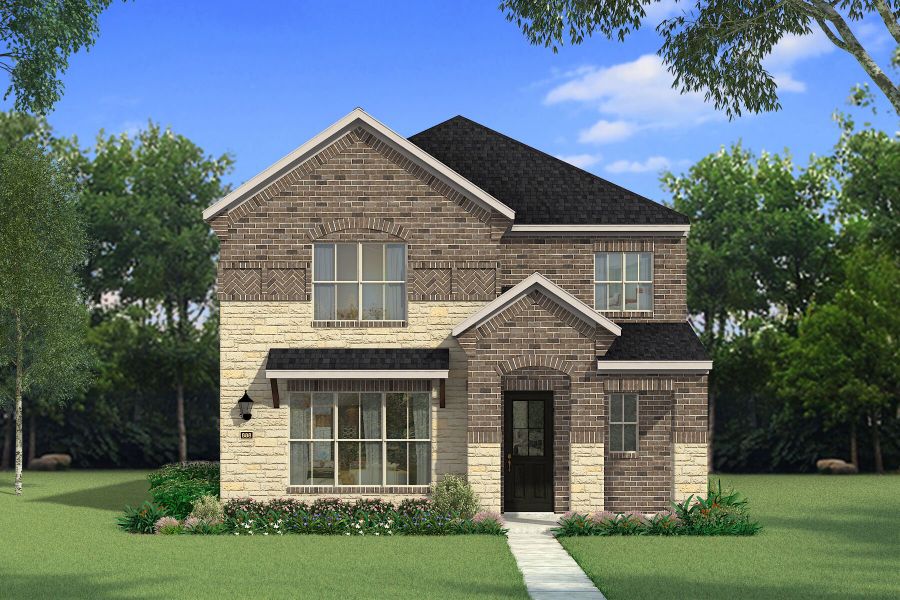 Representative exterior photo of a completed home built from the Pecos by Mattamy Homes in Bayside, Rowlett, TX (Image 4). Representative exterior photo of a completed home built from the Pecos by Mattamy Homes in Bayside, Rowlett, TX (Image 4).