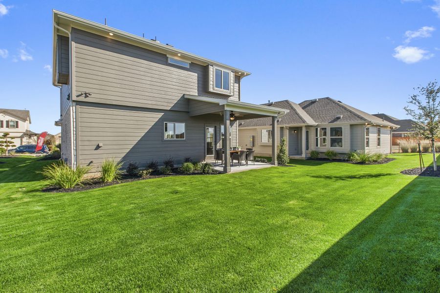 Exterior details and patio area of a home in Crosswinds, Kyle (Image 23). Exterior details and patio area of a home in Crosswinds, Kyle (Image 23).