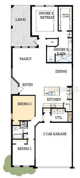 2D floor plan layout of this home in Gracewater at Sarasota, Sarasota, FL (Image 3).
