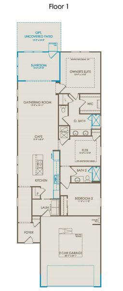 First Floor in new home design at 55+ Active Adult Del Webb near Nashville.