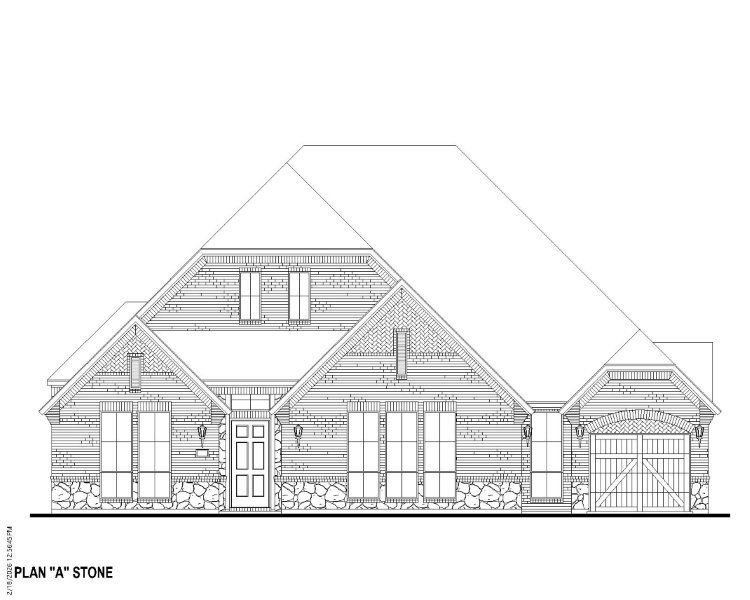 Plan 815 Elevation A w/ Stone