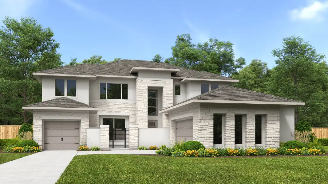 Representative exterior photo of a completed home built from the 4428S by Perry Homes in Elyson, Katy, TX (Image 13).