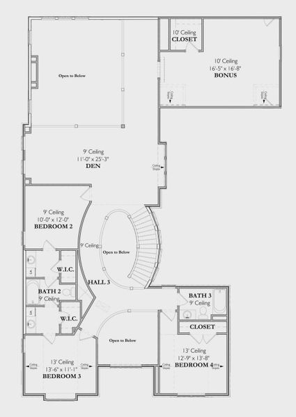 2D floor plan layout for the The Signature Patterson 1D by Signature Homes in Poplar Farms, Franklin, TN (Image 3).