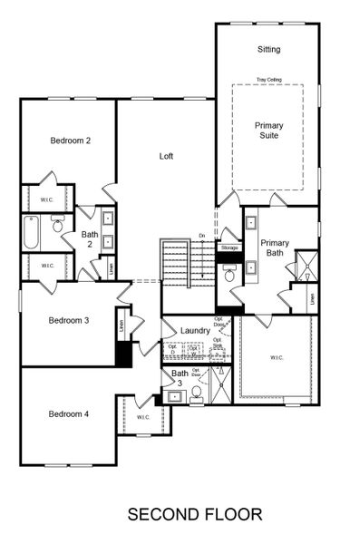 2D floor plan layout of this home in Stratford Hills, Ball Ground, GA (Image 3).