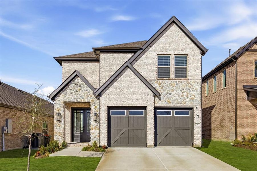 Front exterior of a new home in The Villages of Hurricane Creek, Anna, TX, highlighting curb appeal (Image 21).