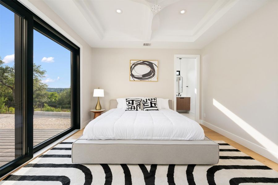 Rehau sliders lead to deck for watching the sunset. Rehau sliders lead to deck for watching the sunset.