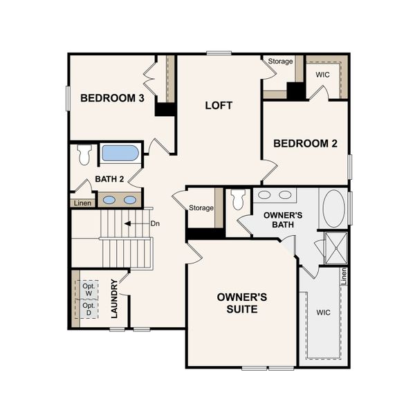 2D floor plan layout of this home in Barton Hills, Spring Hill, TN (Image 3).