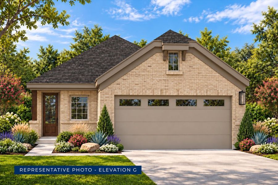 Representative exterior photo of a completed home built from the Hamilton F by First Texas Homes in The Meadows, Denton, TX (Image 9).