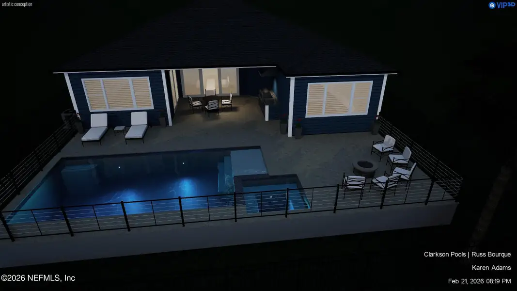 Exterior rendering of this home design in Palm Crest at Seabrook, Ponte Vedra, FL (Image 5).