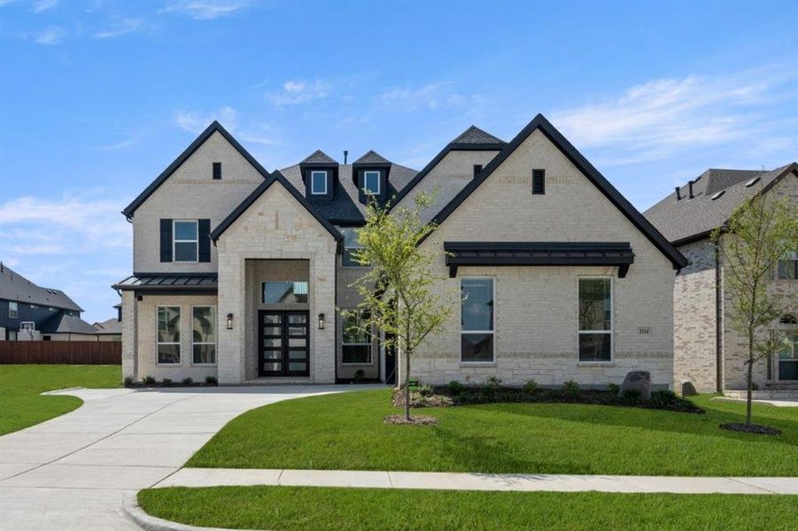 Front exterior of a new home in Birdsong, Mansfield, TX, highlighting curb appeal (Image 2). Front exterior of a new home in Birdsong, Mansfield, TX, highlighting curb appeal (Image 2).