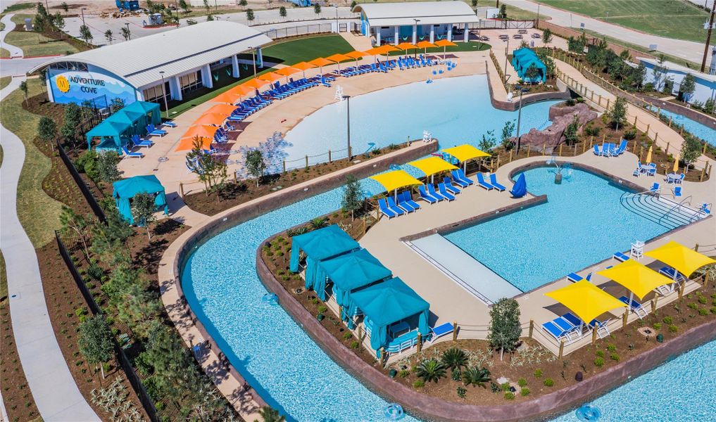 Adventure cove which has the lazy river, wave pool and family pool and a gym