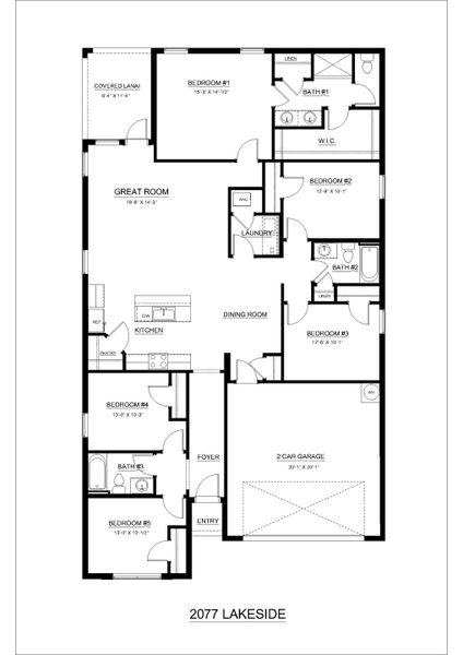 2D floor plan layout for the Lakeside by D.R. Horton in Hemingway Pointe, Fort Myers, FL (Image 3).