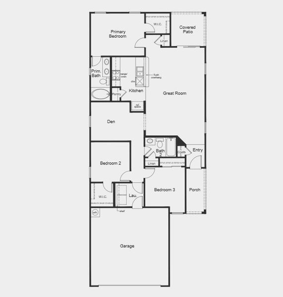 2D floor plan layout for the Plan 1391 by KB Home in Skyline Village Prelude, San Tan Valley, AZ (Image 3). 2D floor plan layout for the Plan 1391 by KB Home in Skyline Village Prelude, San Tan Valley, AZ (Image 3).