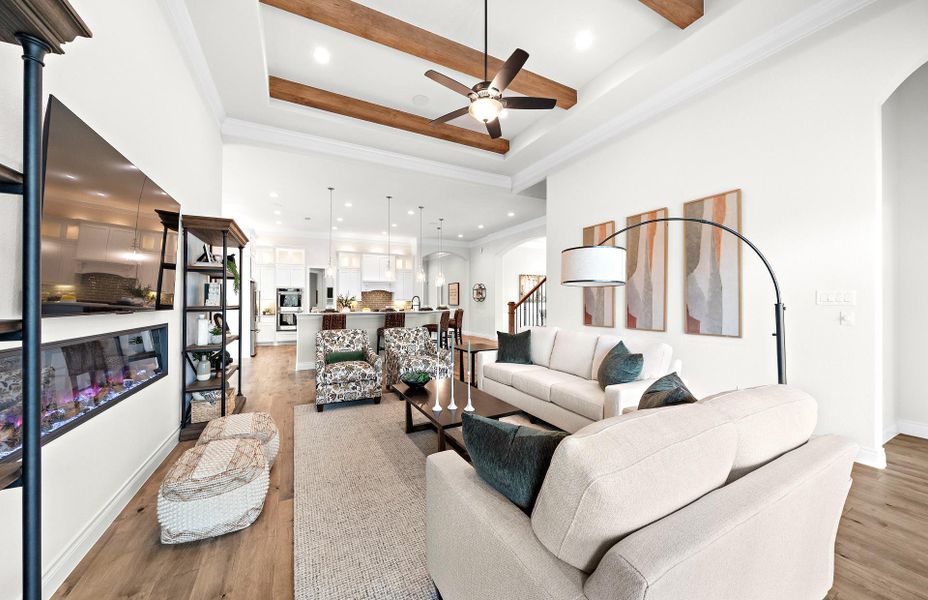 Furnished interior view inside a new home in The Woodlands Hills 65′, Willis (Image 47).