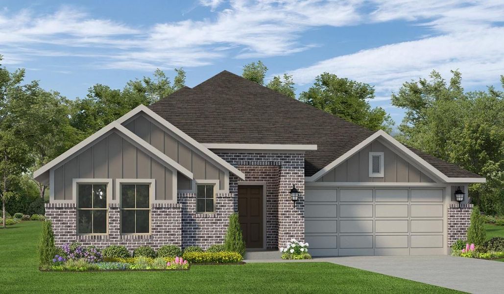 Front exterior of a new home in , Crosby, TX, highlighting curb appeal (Image 1). Front exterior of a new home in , Crosby, TX, highlighting curb appeal (Image 1).